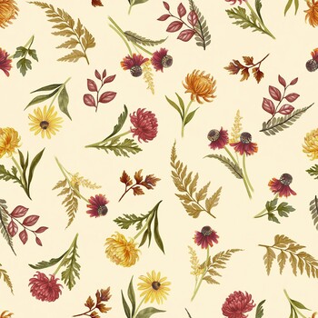 Monarch Meadow W100-028-023 Cream by Nicole Tamarin for White Owl Textiles, Image
