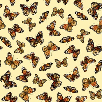 Monarch Meadow W100-030-027 Cream by Nicole Tamarin for White Owl Textiles, Image