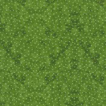 Snowy Greetings W105-038-665 Green by Susan Winget for White Owl Textiles