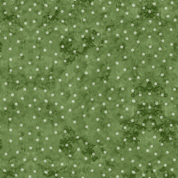 Snowy Greetings W105-038-665 Green by Susan Winget for White Owl Textiles, Image