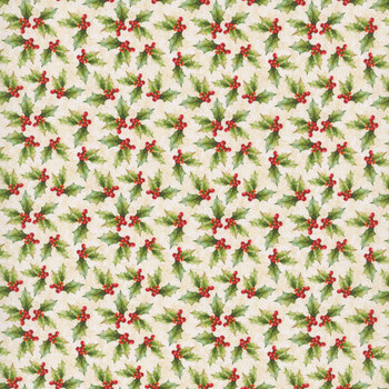 Poinsettia Radiance W110-009-063 Cream by Joy Hall for White Owl Textiles