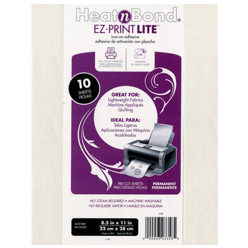 Heat N Bond - EZ Print Lite - 8-1/2" x 11" - 10 Sheets, Image