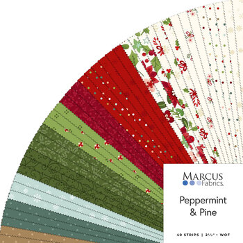 Peppermint & Pine  2-1/2" Strips by Lamb Farm Designs for Marcus Fabrics, Image