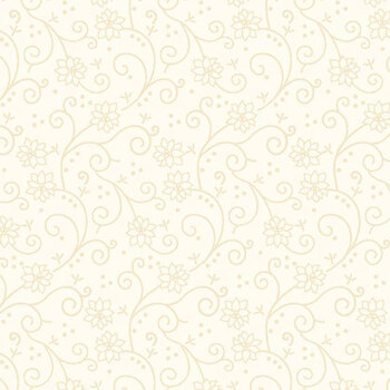 Peppermint & Pine 108" Wide QB791917D-CREAM Swirly Poinsettia by Lamb Farm Designs for Marcus Fabrics, Image