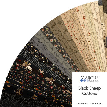 Black Sheep Cottons  2-1/2" Strips by Pam Buda for Marcus Fabrics, Image
