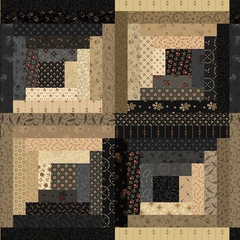 Black Sheep Cottons R171929D-BLACK Log Cabin by Pam Buda for Marcus Fabrics, Image
