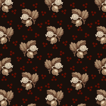 Black Sheep Cottons R171931D-BLACK Berry Garden by Pam Buda for Marcus Fabrics, Image