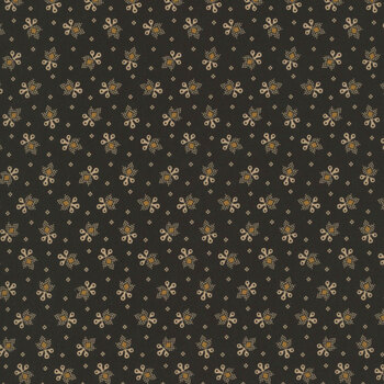 Black Sheep Cottons R171932D-BLACK Friendly Flower by Pam Buda for Marcus Fabrics