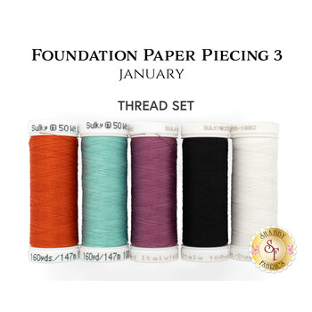  Foundation Paper Piecing Series 3 - January - 5pc Thread Set, Image