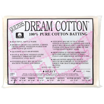 Natural Dream Cotton Select - Mid Loft - Craft Quilt Batting N4CF by Quilters Dream Batting, Image