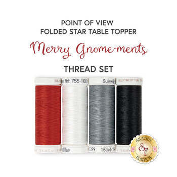  Point of View Folded Star Table Topper - Merry Gnome-ments - 4pc Thread Set, Image