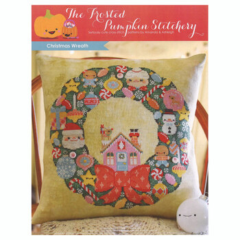 Christmas Wreath Pillow Cross Stitch Pattern, Image