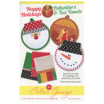 Happy Holidays Potholders & Tea Towels Pattern, Image
