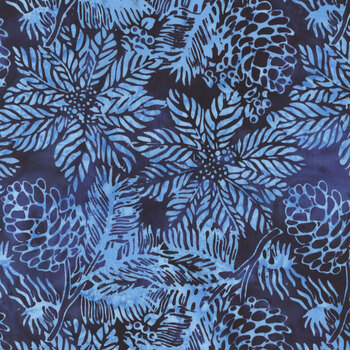 Frosted Wishes 122501585 Blue Navy by Jerry Khiev for Island Batik, Image