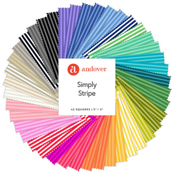 Simply Stripe  5" Squares by Andover Fabrics, Image