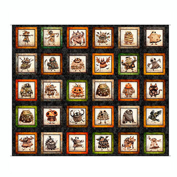 A Haunting We Will Go 31943-J Charcoal Panel by Morris Creative Group for Quilting Treasures Fabrics, Image