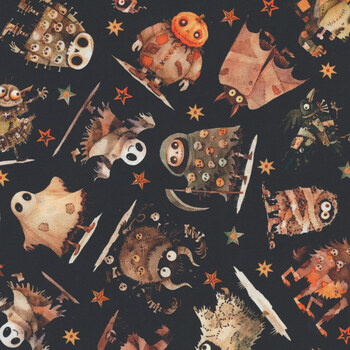 A Haunting We Will Go 31946-J Charcoal by Morris Creative Group for QT Fabrics