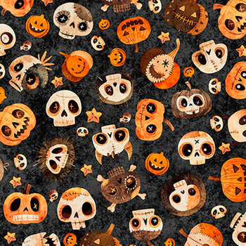 A Haunting We Will Go 31947-J Charcoal by Morris Creative Group for Quilting Treasures Fabrics, Image