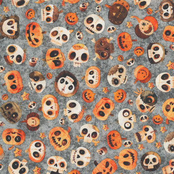 A Haunting We Will Go 31947-K Smoke by Morris Creative Group for QT Fabrics