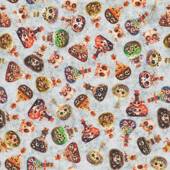 A Haunting We Will Go 31949-K Gray by Morris Creative Group for QT Fabrics