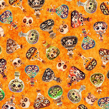 A Haunting We Will Go 31949-O Orange by Morris Creative Group for Quilting Treasures Fabrics, Image