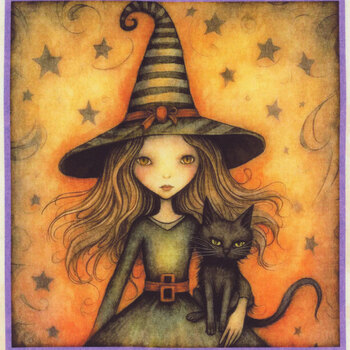 Witchypoo 31934-E Tan Panel by Morris Creative Group for Quilting Treasures Fabrics, Image