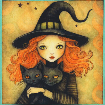 Witchypoo 31934-J Black Panel by Morris Creative Group for Quilting Treasures Fabrics, Image