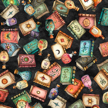 Witchypoo 31939-J Black by Morris Creative Group for Quilting Treasures Fabrics, Image