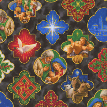 A Star Above 32039-J Charcoal by Marcello Corti for QT Fabrics