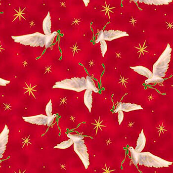 A Star Above 32040-R Red by Marcello Corti for Quilting Treasures Fabrics, Image