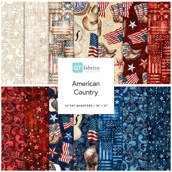 American Country  14 FQ Set by Morris Creative Group for Quilting Treasures Fabrics, Image