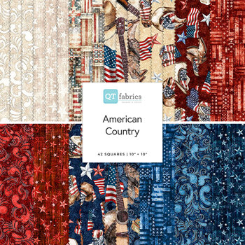 American Country  10" Squares by Morris Creative Group for Quilting Treasures Fabrics, Image