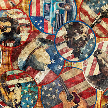 American Country 31992-T Rust by Morris Creative Group for Quilting Treasures Fabrics, Image
