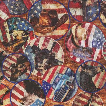 American Country 31992-T Rust by Morris Creative Group for QT Fabrics