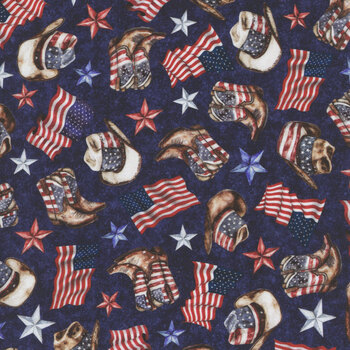 American Country 31994-N Navy by Morris Creative Group for QT Fabrics