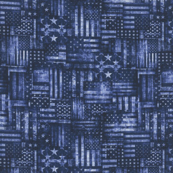 American Country 31995-B Blue by Morris Creative Group for QT Fabrics