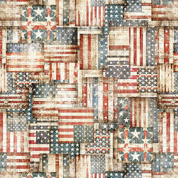 American Country 31995-E Cream by Morris Creative Group for Quilting Treasures Fabrics, Image