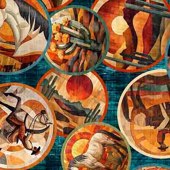 Canyonlands 32015-Q Teal by Morris Creative Group for Quilting Treasures Fabrics, Image