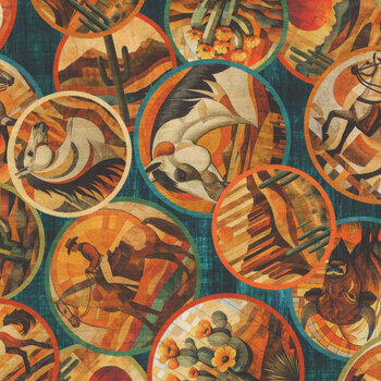 Canyonlands 32015-Q Teal by Morris Creative Group for QT Fabrics