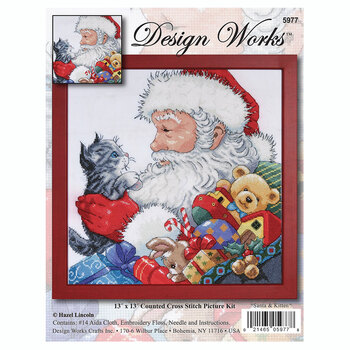 Santa & Kitten Cross Stitch Picture Kit, Image