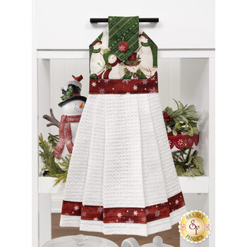  Hanging Towel Precut Kit - Woodland Snowmen - Cream, Image