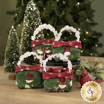  Tiny Treat Baskets Kit - Makes 4 - Woodland Snowmen, Image