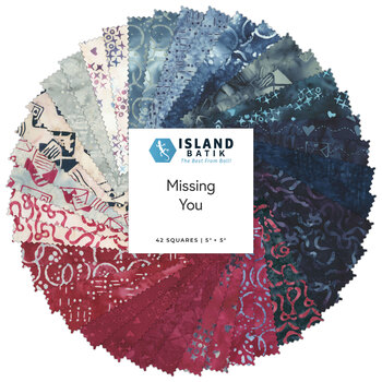 Missing You  5" Squares by Lizard Creek Quilting for Island Batik, Image