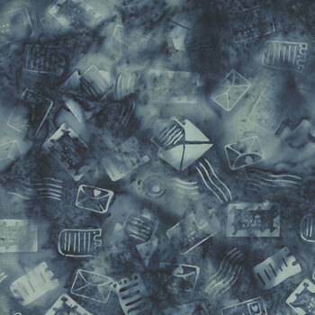 Missing You 522501570 Blue Cornflower by Lizard Creek Quilting for Island Batik, Image