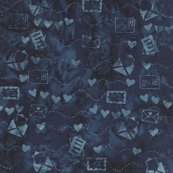 Missing You 522506585 Blue Navy by Lizard Creek Quilting for Island Batik, Image