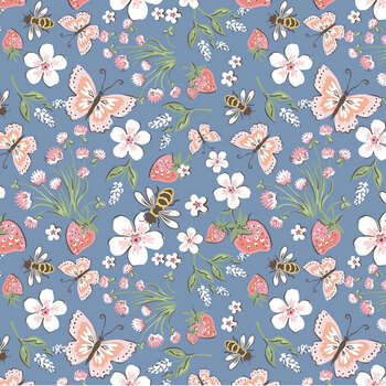 Homegrown Preserves HG26801 Blue by Sheri McCulley for Poppie Cotton, Image