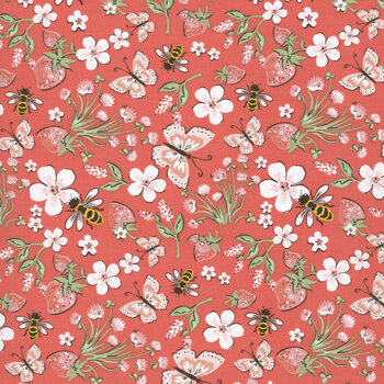 Homegrown Preserves HG26802 Red by Sheri McCulley for Poppie Cotton