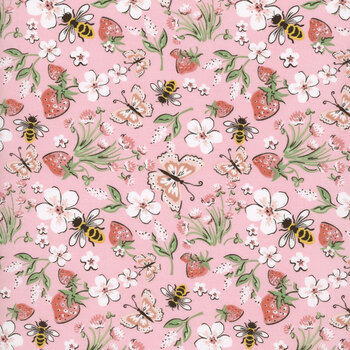 Homegrown Preserves HG26803 Pink by Sheri McCulley for Poppie Cotton