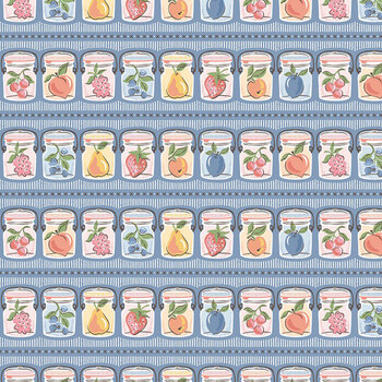 Homegrown Preserves HG26804 Blue by Sheri McCulley for Poppie Cotton, Image