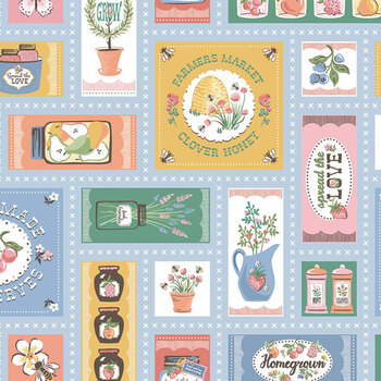 Homegrown Preserves HG26816 Blue by Sheri McCulley for Poppie Cotton, Image